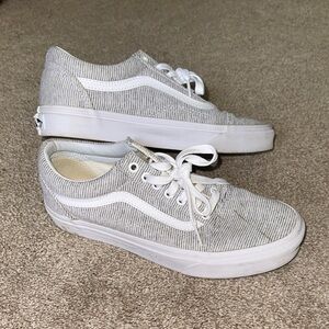 Vans Striped Canvas Sneakers size 9.5